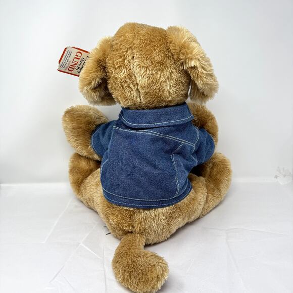 GUND Plush Dog #45544 Tan Stuffed Animal w/ Denim Overalls Exclusive Edition 15" - Picture 10 of 10